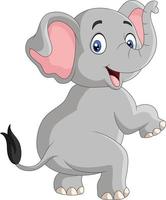 Cartoon funny elephant isolated on white background vector