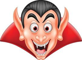 Cartoon vampire head isolated on white background vector