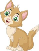 Smiling cat cartoon isolated on white background vector