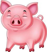 Cartoon happy pig isolated on white background vector