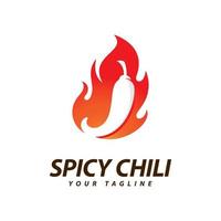 Chili logo vector Spicy food symbol template