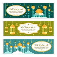 plantilla de banner de eid mubarak vector