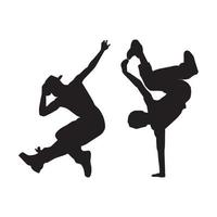 Street dance silhouette vector