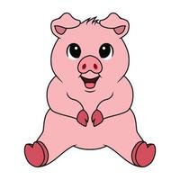 Pig Cartoon Chibi Art vector