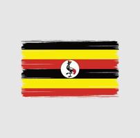 pincel de bandera de uganda. bandera nacional vector