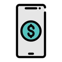 dollar mobile  vector illustration on a background.Premium quality symbols.vector icons for concept and graphic design.