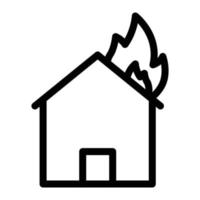 ilustración de vector de fuego de casa en un fondo. símbolos de calidad premium. iconos vectoriales para concepto y diseño gráfico.