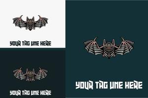 mascot design of black bat vector illustration