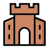 ilustración de vector de castillo en un fondo. símbolos de calidad premium. iconos vectoriales para concepto y diseño gráfico.