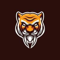 diseño de mascota de cabeza de tigre vector