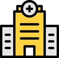 ilustración de vector de hospital en un fondo. símbolos de calidad premium. iconos vectoriales para concepto y diseño gráfico.