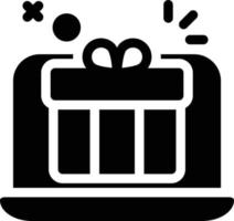 ilustración de vector de regalo en línea en un fondo. símbolos de calidad premium. iconos vectoriales para concepto y diseño gráfico.