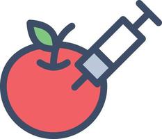 ilustración de vector de inyección de manzana en un fondo. símbolos de calidad premium. iconos vectoriales para concepto y diseño gráfico.