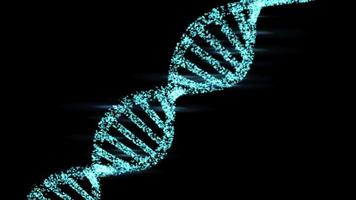 concetto medico moderno. molecola di DNA su sfondo nero in 4k video