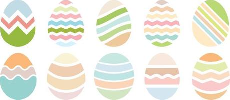 conjunto de huevos de color. decoración felices pascuas. juego de huevos negros de pascua. el huevo de Pascua. ornamento huevos de pascua conjunto silueta de huevos negros planos vector