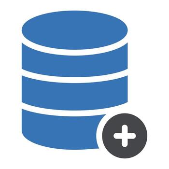 agregue la ilustración vectorial de la base de datos en un fondo. símbolos de calidad premium. iconos vectoriales para concepto y diseño gráfico. vector