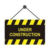 under construction board sign vector