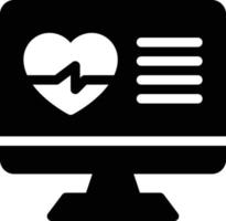 ilustración de vector de pulso de corazón de pantalla en un fondo. símbolos de calidad premium. iconos vectoriales para concepto y diseño gráfico.