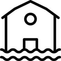 ilustración de vector de casa de inundación en un fondo. símbolos de calidad premium. iconos vectoriales para concepto y diseño gráfico.