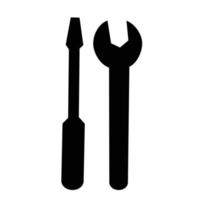 screwdriver and wrench tools icon vector
