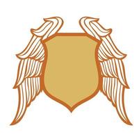 wings and shield emblem vector