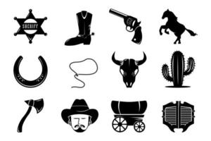 Wild Wild West Icon Collection vector