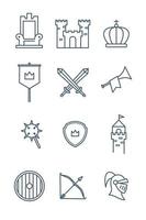 Medieval Kingdom Outline Icon vector