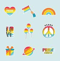 Pride Month Sticker Collection vector