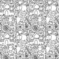 Indian vector icons. seamless pattern with doodle indian icons. you can use this as a background for a wedding card or greeting card