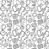 seamless pattern with business set icons. Doodle vector with business icons on white background. Vintage business icons,sweet elements background for your project