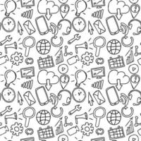 seamless pattern with business set icons. Doodle vector with business icons on white background. Vintage business icons,sweet elements background for your project