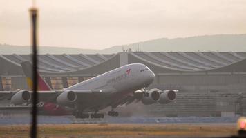 Asiana Airlines takes off, slow