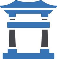 Ilustración de vector de puerta torii en un fondo. Símbolos de calidad premium. Iconos vectoriales para concepto y diseño gráfico.