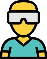 VR vector illustration on a background.Premium quality symbols.vector icons for concept and graphic design.