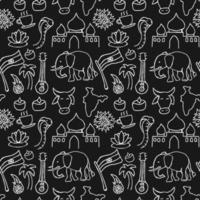 Indian vector icons. seamless pattern with doodle indian icons. you can use this as a background for a wedding card or greeting card