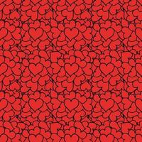 Red hearts pattern. Seamless pattern with red hearts. Doodle with heart icons. Vintage hearts pattern, sweet elements background for your project, menu, cafe shop. vector