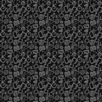 seamless pattern with business set icons. Doodle vector with business icons on black background. Vintage business icons,sweet elements background for your project