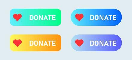 Donate button icon. Collection of donate icon in gradient colors. vector