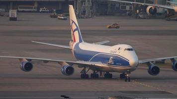 Airfreighter taxiing after landing video