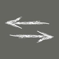 Arrows pointing in opposite directions with chalk effect. vector