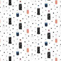 Hand drawn vector illustration of soda pattern. Soft drink