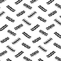 Hand drawn vector illustration of bacon pattern.Black and white.