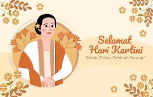 fondo del día de kartini vector