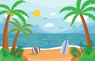 Beach Scenery Background vector