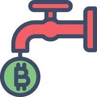 tap bitcoin vector illustration on a background.Premium quality symbols. vector icons for concept and graphic design.