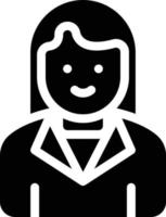 ilustración de vector de gerente femenina en un fondo. símbolos de calidad premium. iconos vectoriales para concepto y diseño gráfico.