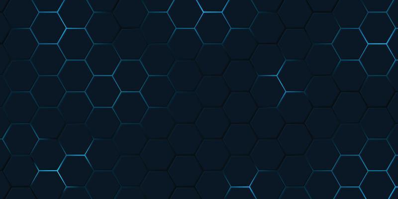 Vector polygon geometric design. Abstract technology concept. Abstract blue light background.