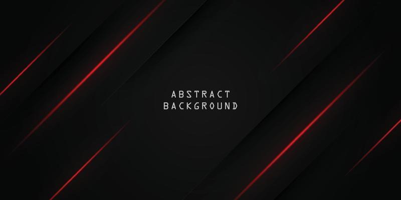Vector red neon light on dark gray metallic overlap design. Futuristic technology background.
