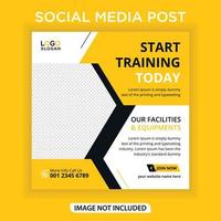 Fitness social media post template, social ads vector