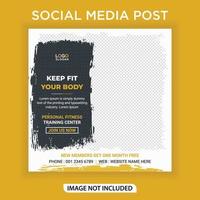 Gym fitness social media post banner vector